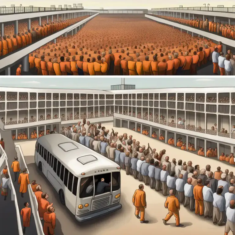 Visual representation of "farm out to" - to send people to work or live somewhere else