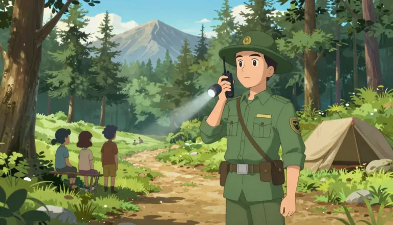Visual representation of "ranger" - A person who protects a forest or natural park