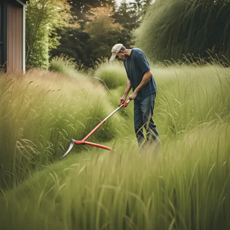 Visual representation of "scythe" - To cut with a scythe.