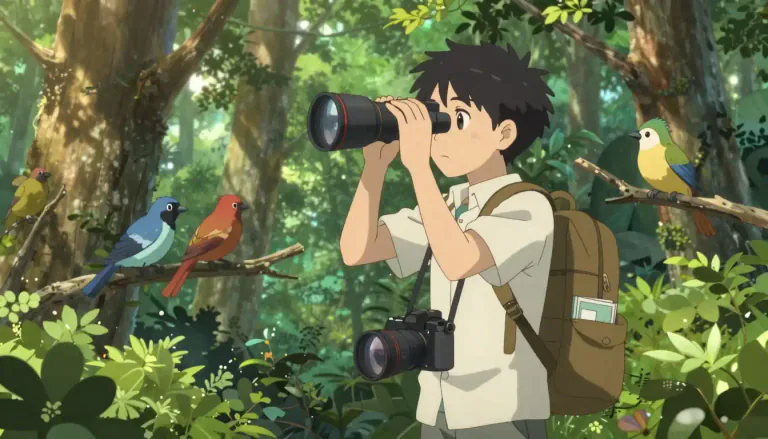 Visual representation of "twitcher" - A person who watches birds in their natural environment, typically as a hobby.