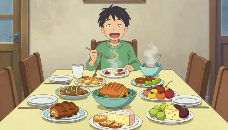 Visual representation of "gourmand" - A person who enjoys eating and eats a lot