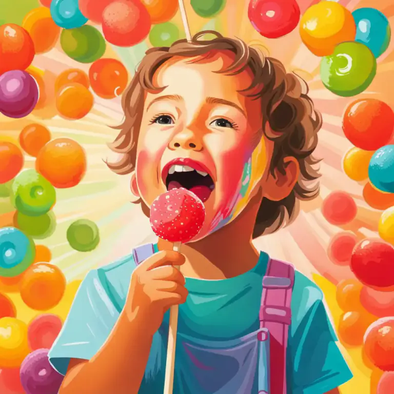 Visual representation of "sucker" - A sweet candy on a stick.