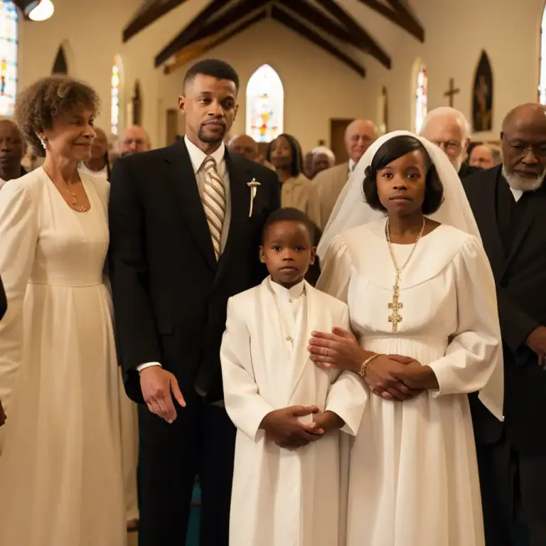Visual representation of "godchild" - The child one promises to help guide in growing as a good person in a religious ceremony.