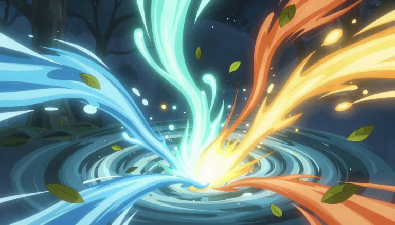 Visual representation of "conflux" - The merging or coming together of different elements.