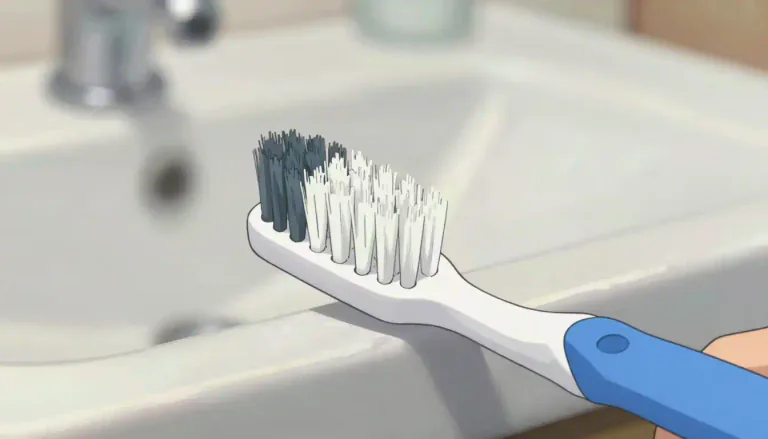 Visual representation of "toothbrush" - A tool with bristles that is used to clean the teeth