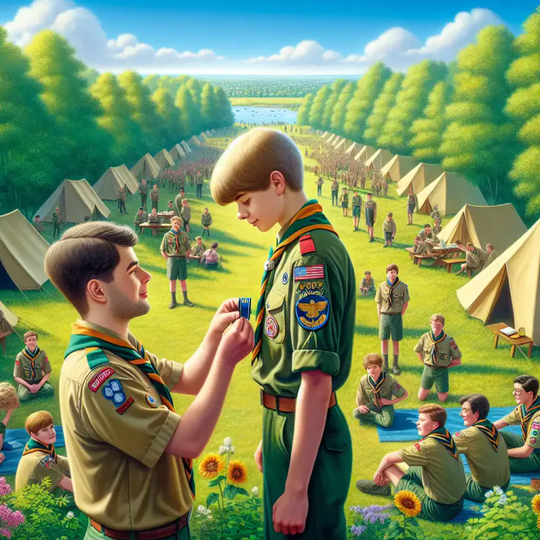 Visual representation of "tenderfoot" - A first year scout in the Boy Scouts of America