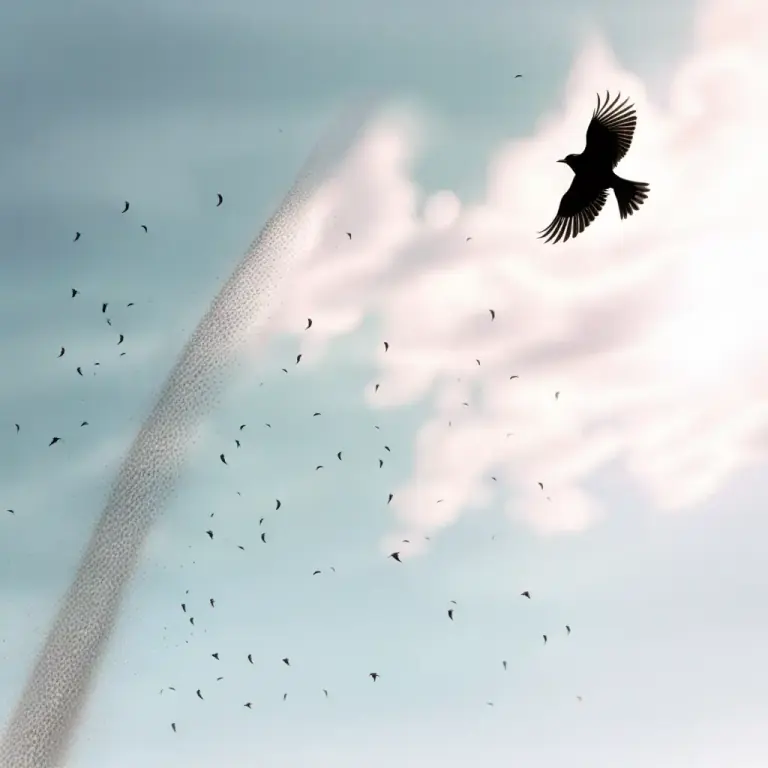 Visual representation of "plummet" - to fall down quickly and suddenly from a high place or position