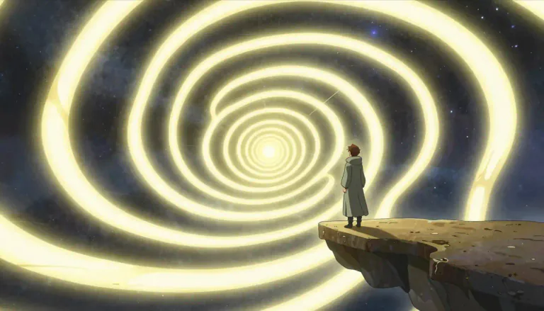 Visual representation of "infinitum" - A term used to describe something that is limitless or without end, often in philosophical or mathematical contexts.