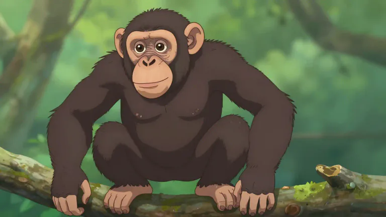 Visual representation of "simian" - Related to or resembling monkeys or apes