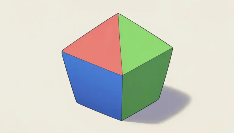 Visual representation of "pentahedron" - A solid shape with five faces or sides.