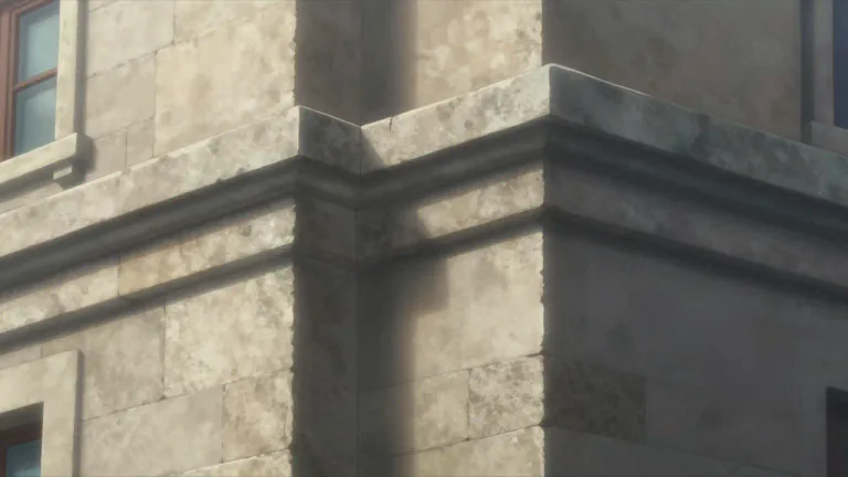 Visual representation of "quoin" - A strong external angle or corner of a wall, often emphasizing structural integrity.