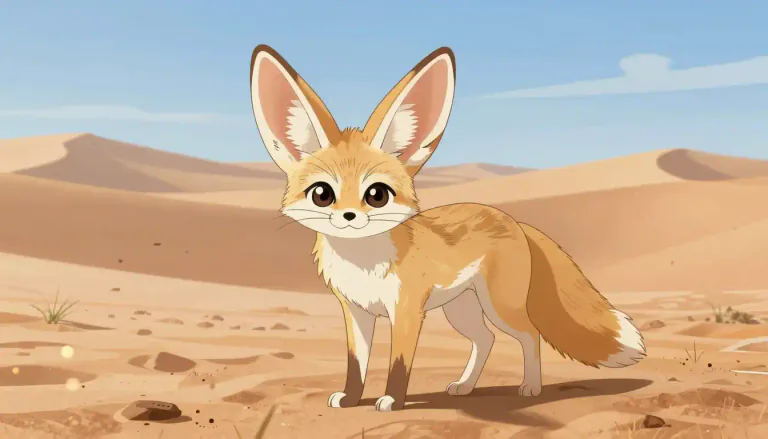 Visual representation of "fennec" - A small fox with large ears found in the deserts of North Africa.