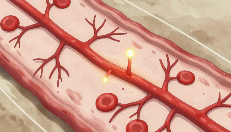 Visual representation of "angiogenesis" - Angiogenesis is the process by which new blood vessels form from existing ones, crucial for growth and healing.