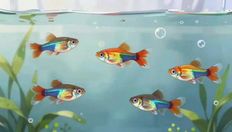 Visual representation of "guppy" - A small freshwater fish often kept in aquariums, known for its vibrant colors and ease of care.