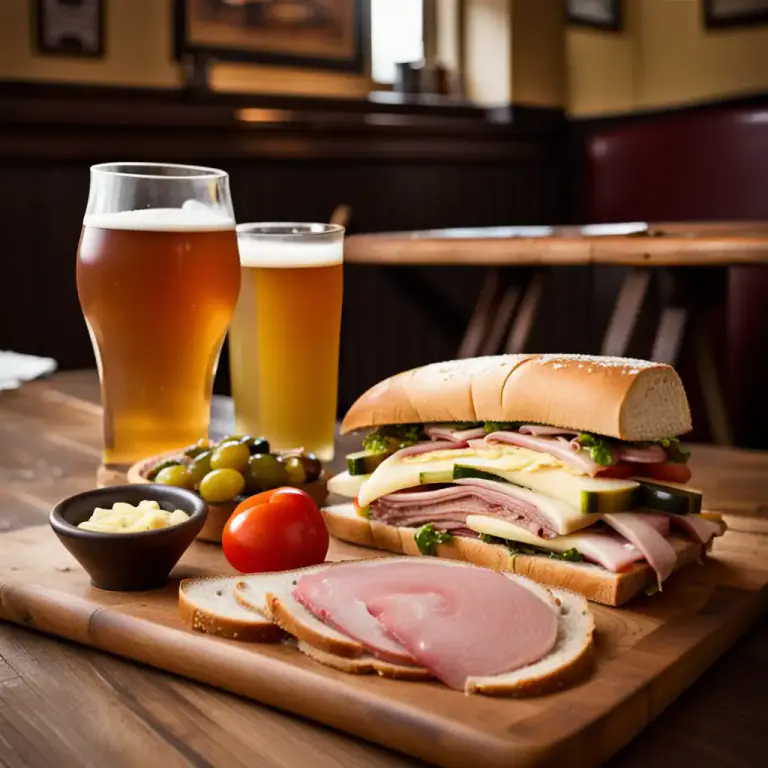 Visual representation of "ploughman" - A sandwich made using ingredients like cheese, pickle, and cold meat, named after the type of meal a ploughman might have had.