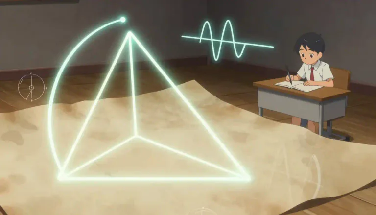Visual representation of "trigonometry" - A type of mathematics dealing with triangles and their angles and sides.