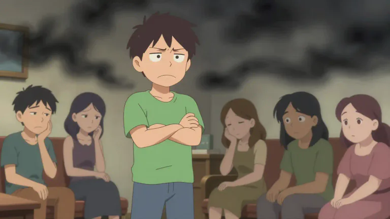 Visual representation of "misery" - A person or thing that causes unhappiness or suffering