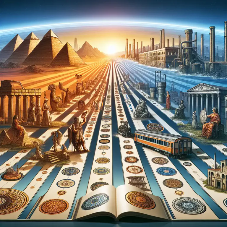 Visual representation of "history" - The past events that involve a particular subject or place.