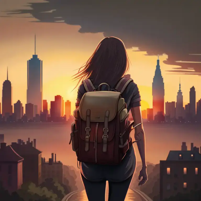 Visual representation of "never/not look back" - To not return or revisit a place