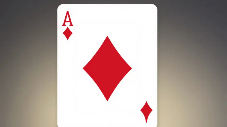 Visual representation of "diamond" - A playing card with a symbol resembling a diamond shape.