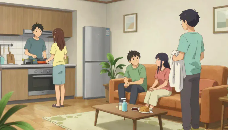 Visual representation of "housemate" - A person who shares a house or apartment with you.
