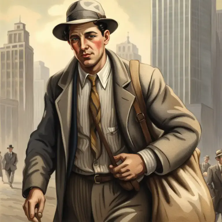 Visual representation of "hobo" - A migrant worker who travels without a fixed home.