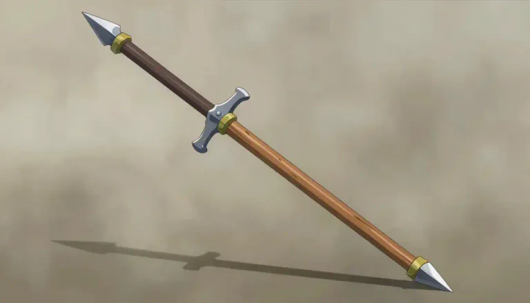Visual representation of "polearm" - A polearm is a weapon with a long shaft and a blade or pointed tip, designed for use in hand-to-hand combat.