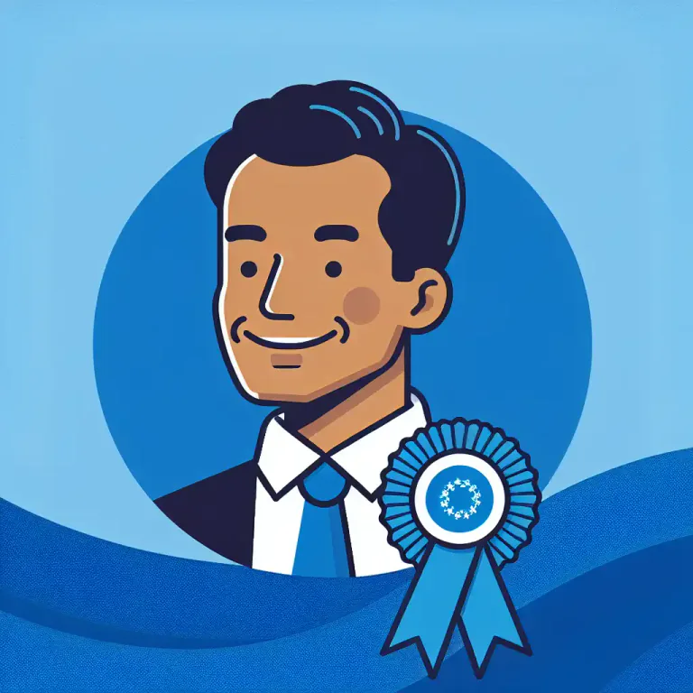 Visual representation of "blue" - A person who supports or is a member of the Conservative Party of the United Kingdom