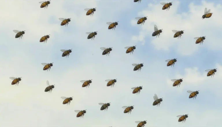 Visual representation of "swarm" - A big group of small animals, especially insects, moving together.