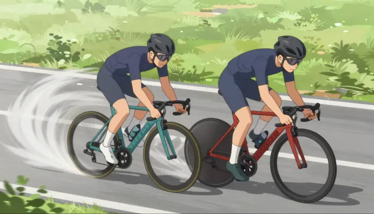 Visual representation of "slipstream" - A stream of air that is created behind a moving object, which allows others to reduce drag by following closely behind.