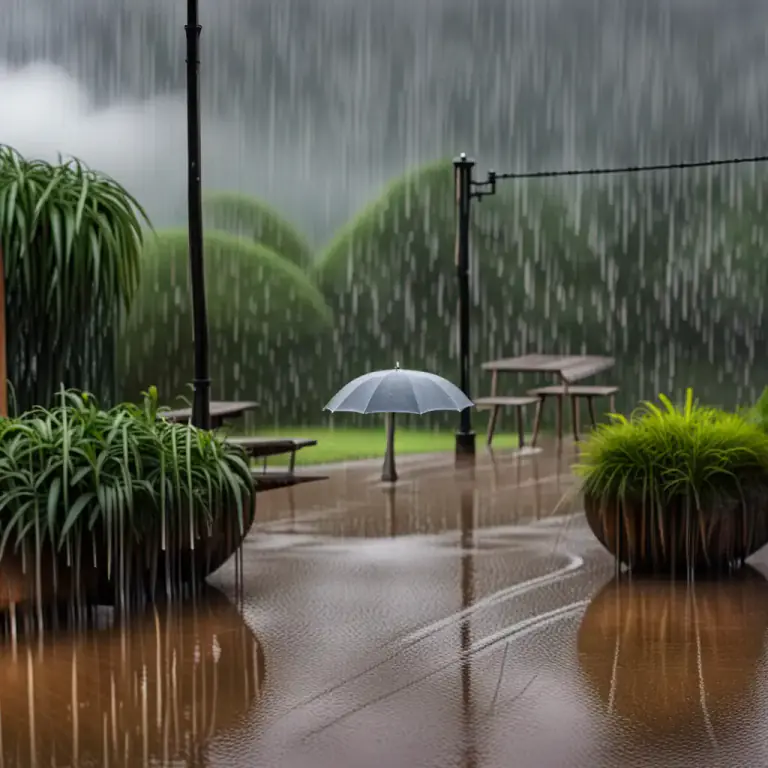 Visual representation of "shower" - A short period of rain or snow.