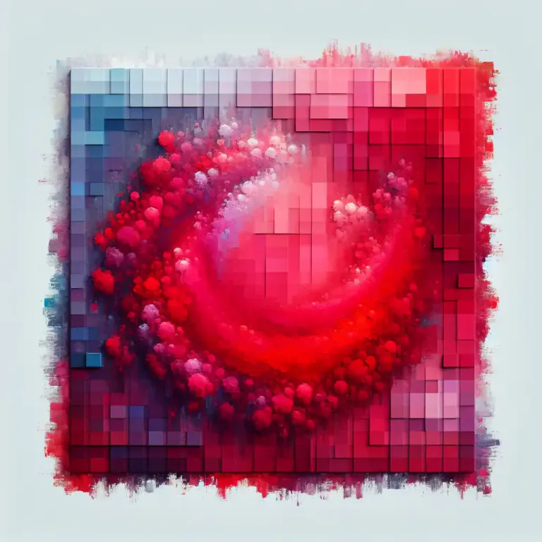Visual representation of "red" - The red color or pigment