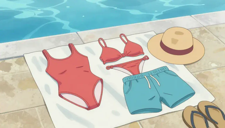 Visual representation of "swimwear" - Clothing you wear to swim or for activities at the beach or pool.
