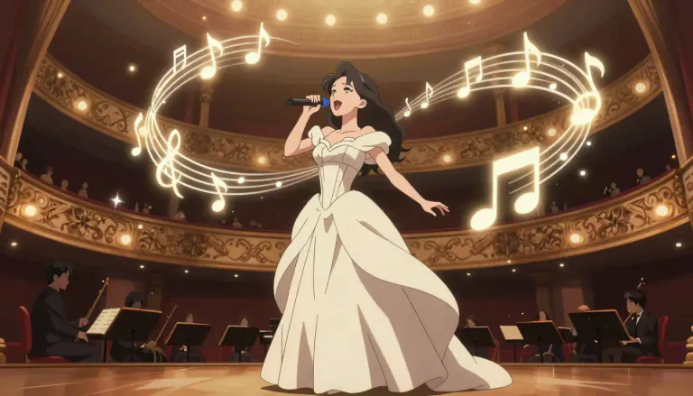 Visual representation of "coloratura" - A high, fast, and complex piece of music, usually in an opera. Often sung by women with very high voices