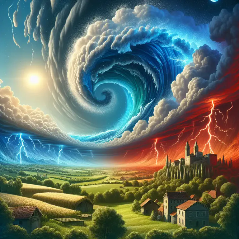 Visual representation of "occlusion" - In meteorology, it's the process of a cold air mass overtaking a warm air mass