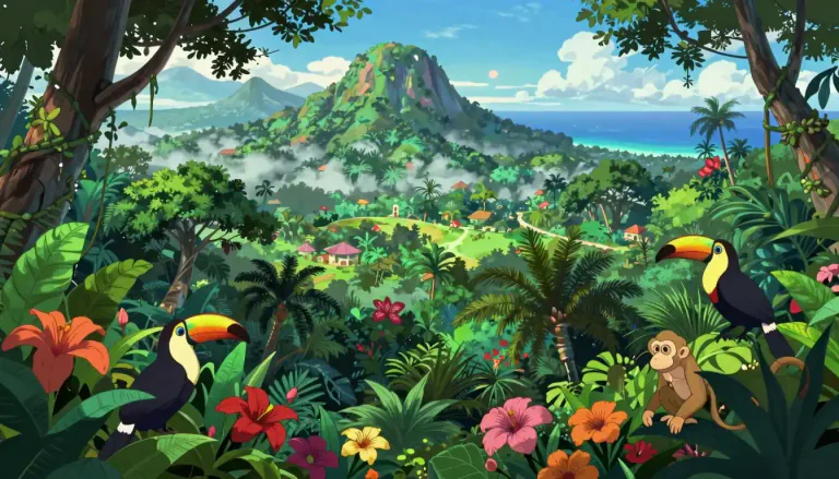 Visual representation of "neotropical" - Relating to the tropical regions of the Americas, including both North and South America.