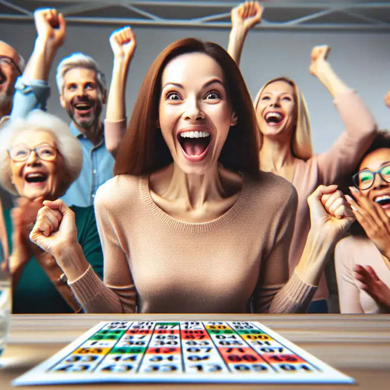 Visual representation of "bingo" - The winning shout made in the game of bingo when all your numbers are called