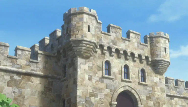 Visual representation of "castellated" - Having a design that looks like the high parts of a castle's building.