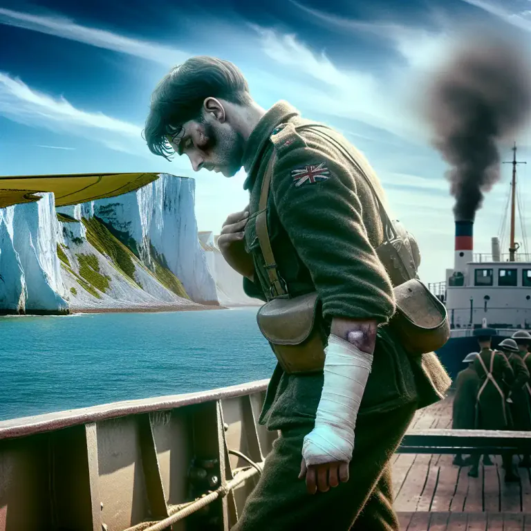 Visual representation of "blighty" - In World War I, a wound or sickness severe enough to get a soldier sent back to Britain from the front lines.