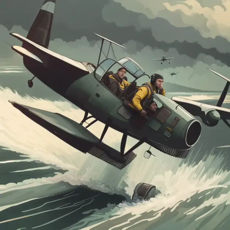 Visual representation of "ditch" - To land an aircraft on water in an emergency.