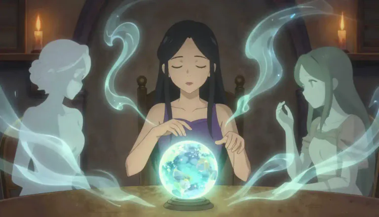 Visual representation of "mediumistic" - Relating to the abilities of a medium in terms of communicating with spirits or otherworldly entities.