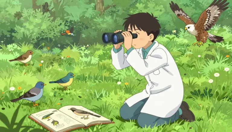 Visual representation of "ornithology" - The study of birds