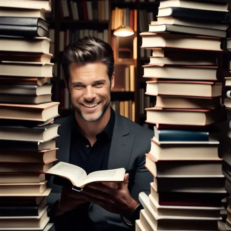 Visual representation of "literary" - Known for reading or writing a lot