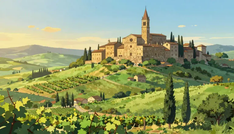 Visual representation of "umbrian" - Relating to Umbria, a region in central Italy known for its landscapes and historical significance.