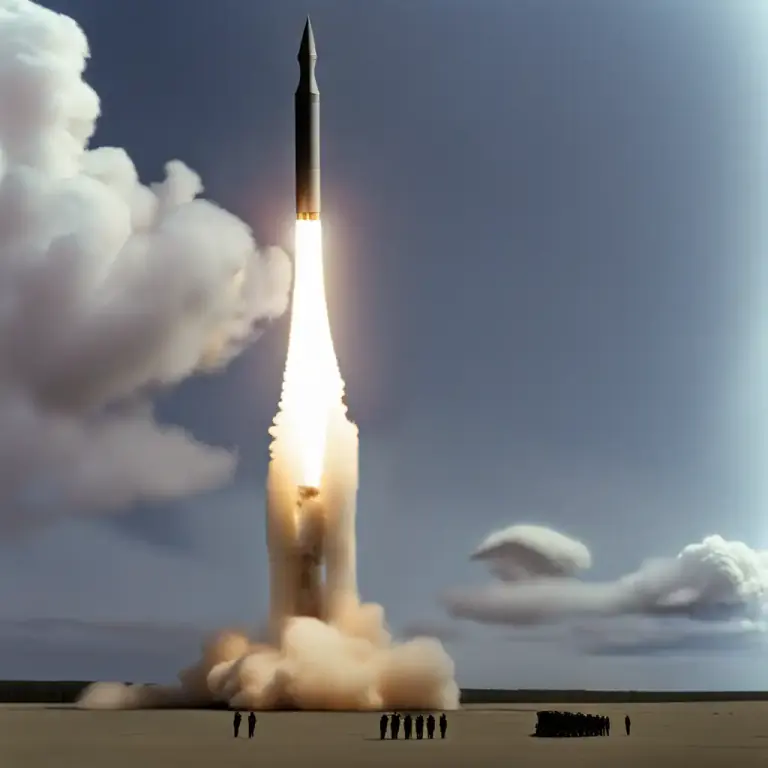 Visual representation of "minuteman" - An American intercontinental ballistic missile.