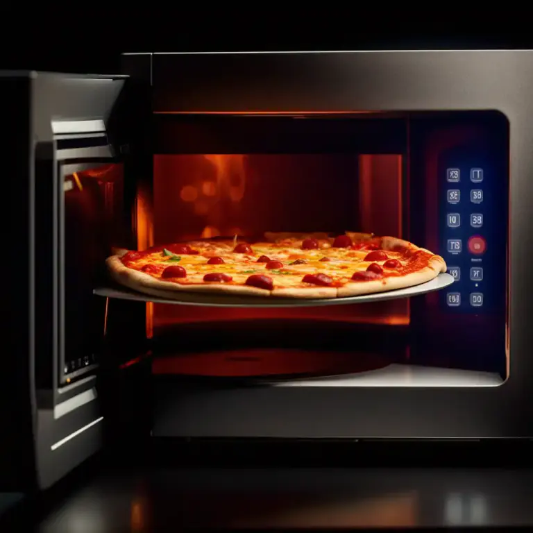 Visual representation of "nuke" - To cook or heat food in a microwave oven.