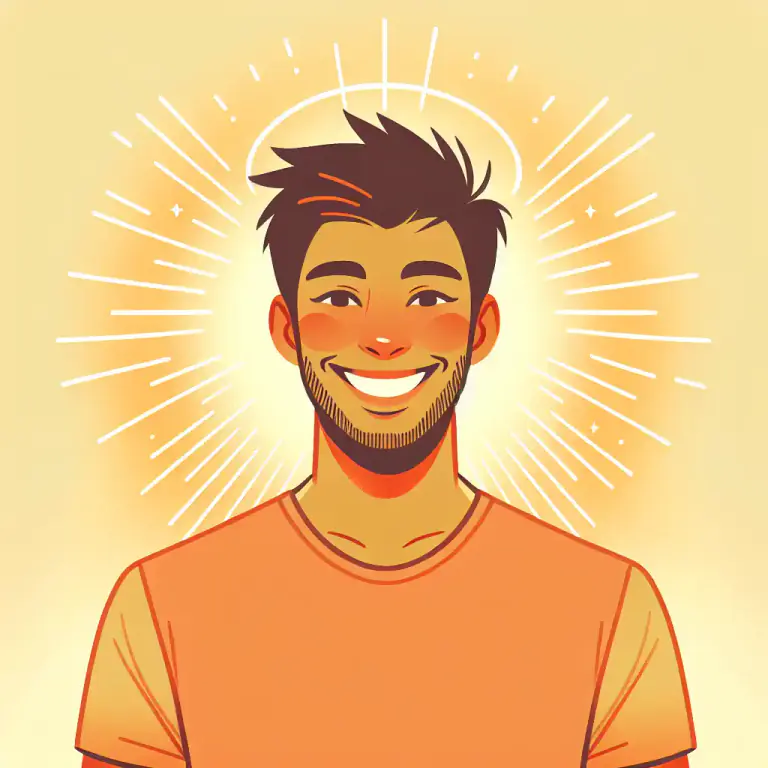 Visual representation of "bright" - happy and full of energy and positivity