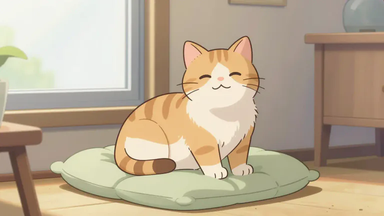 Visual representation of "housecat" - A housecat is a domesticated cat that typically lives in a home with humans.