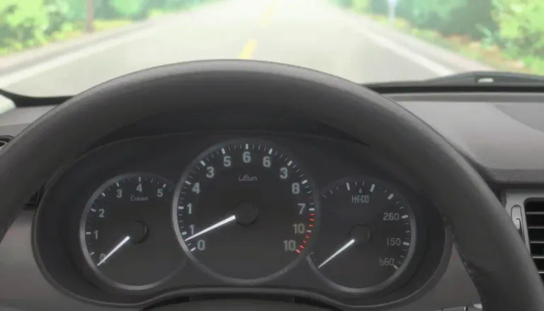Visual representation of "odometer" - A device in a vehicle that measures the distance it has travelled.