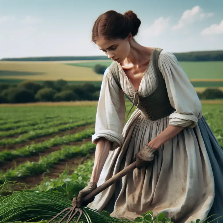 Visual representation of "smock" - A kind of women's or girl's dress, loose and often pleated, traditionally worn by workers in the fields.